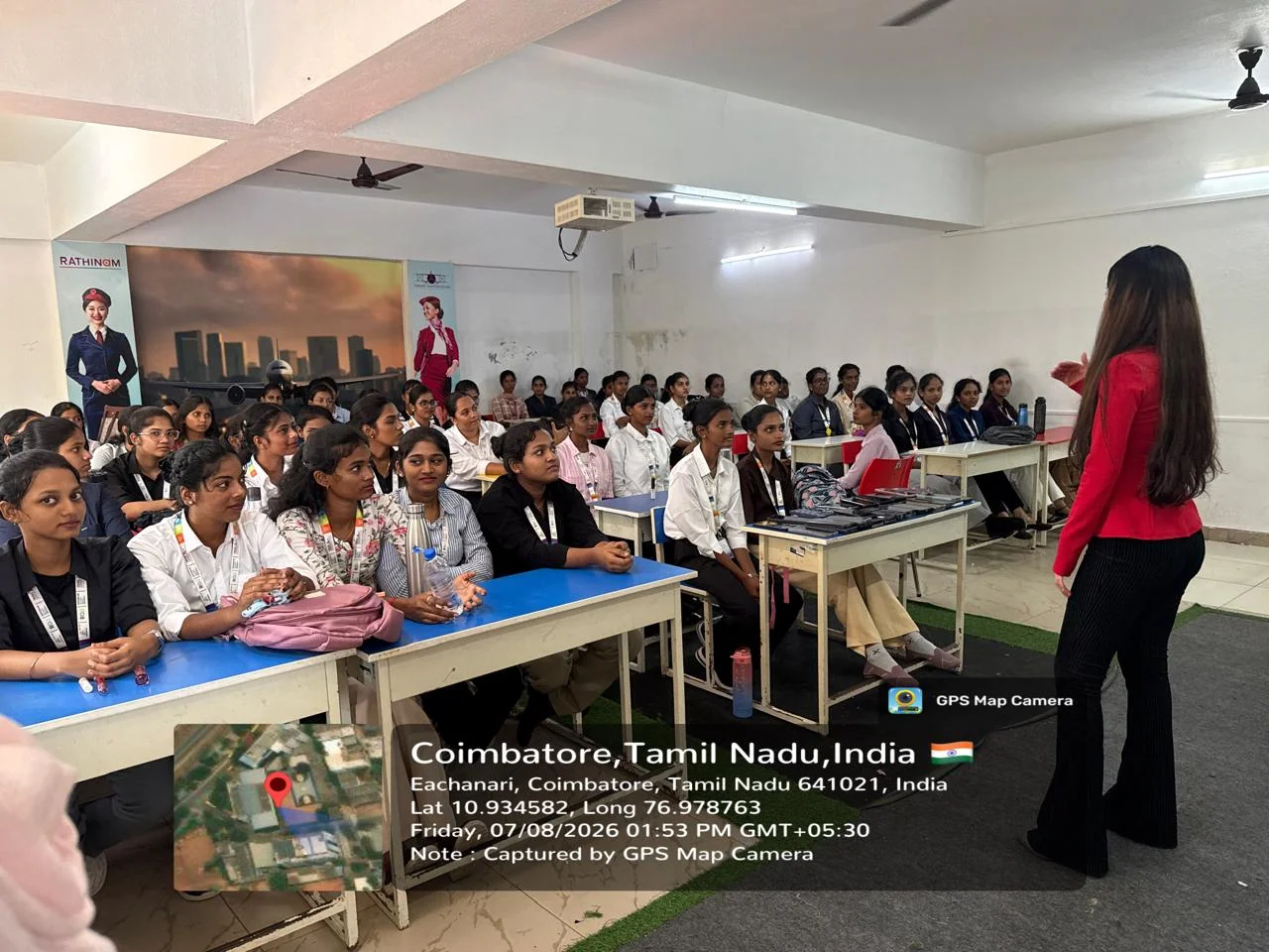 Cabin crew students attending a classroom training session